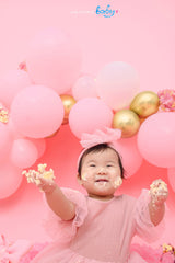 Baby Pink Balloon Smash Cake Photography session at Amazing Baby Studio Malaysia