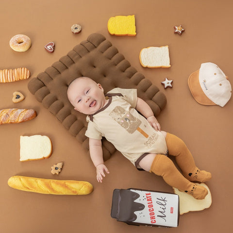 Have your baby Hundred Days Photo taken with Choco Cookies Theme in Amazing Baby First Kids Photoshoot Studio